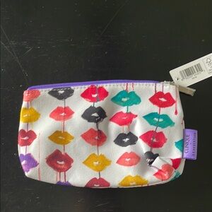 Clinique Multicolor Lip Print Cosmetic Bag